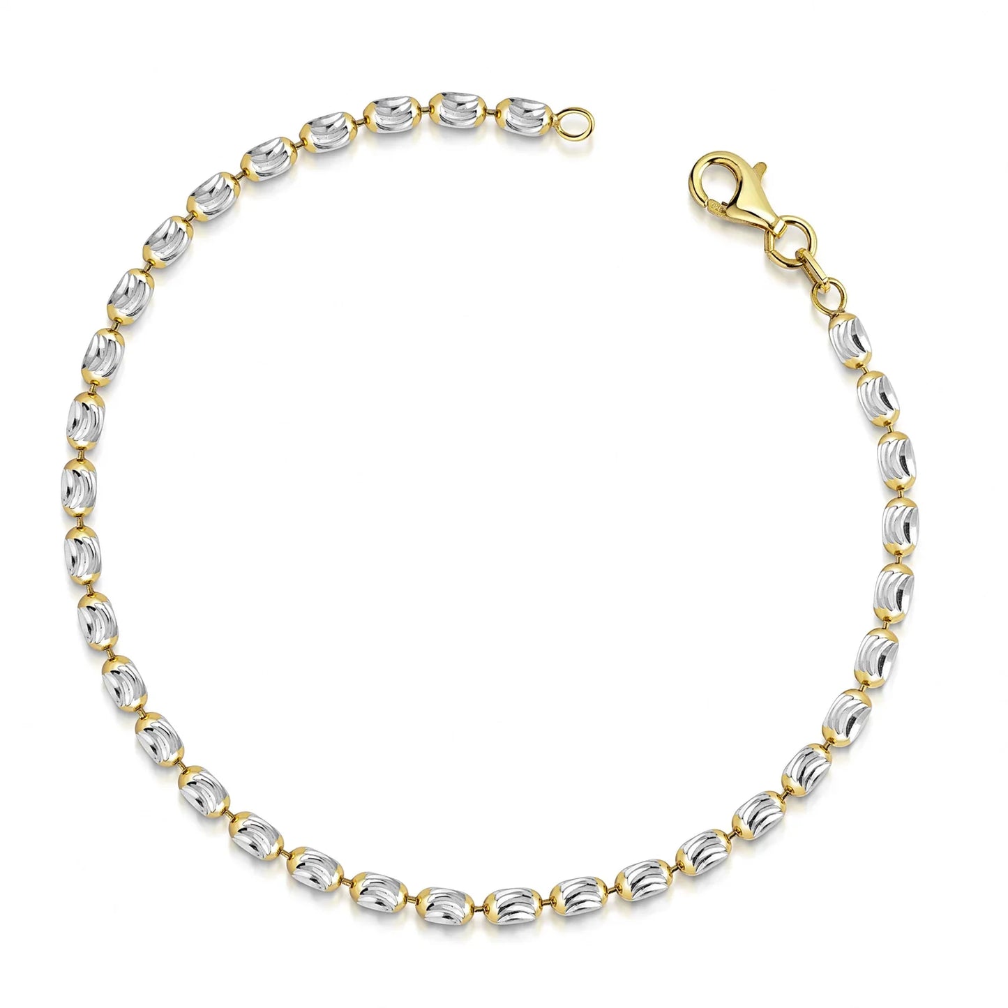 Kugelarmband oval 2,8mm Silber 925/000 Bicolor - MeinSchmuckShop