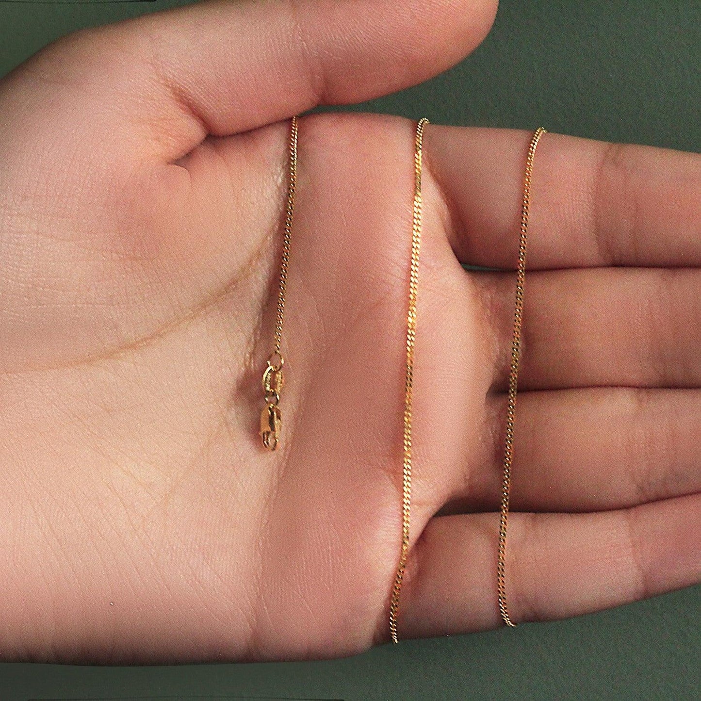 14k Yellow Gold Gourette Chain 1.0mm (1.00 mm) - MeinSchmuckShop