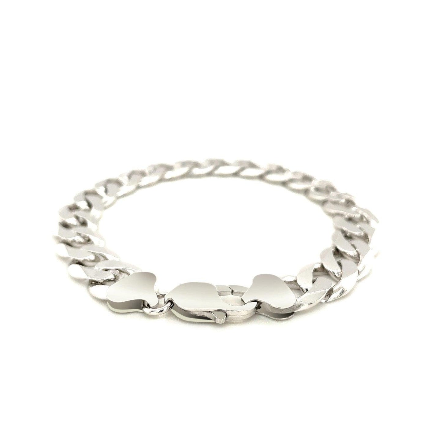 Rhodium Plated Sterling Silver Curb Style Bracelet (11.60 mm) - MeinSchmuckShop