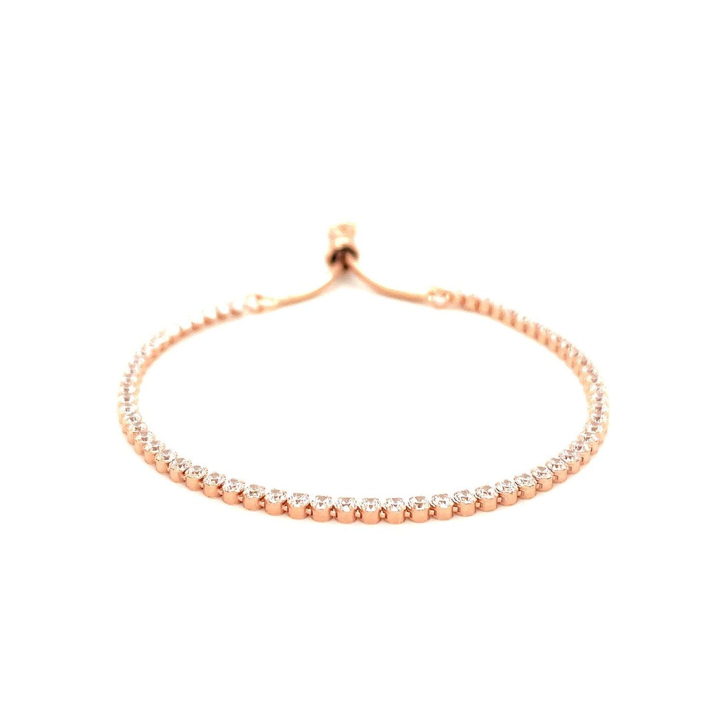 Adjustable Tennis Style Bracelet with Cubic Zirconia in Sterling Silver(5.10 mm) - MeinSchmuckShop
