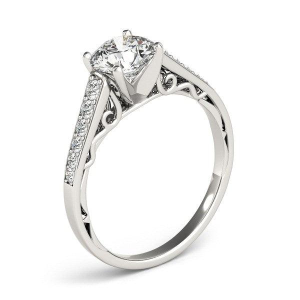 14k White Gold Cathedral Design Diamond Engagement Ring (1 1/4 cttw) - MeinSchmuckShop