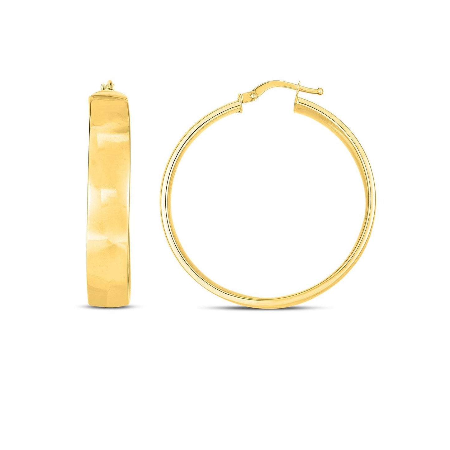 14k Yellow Gold Wedding Band Hoops (7x35mm) - MeinSchmuckShop