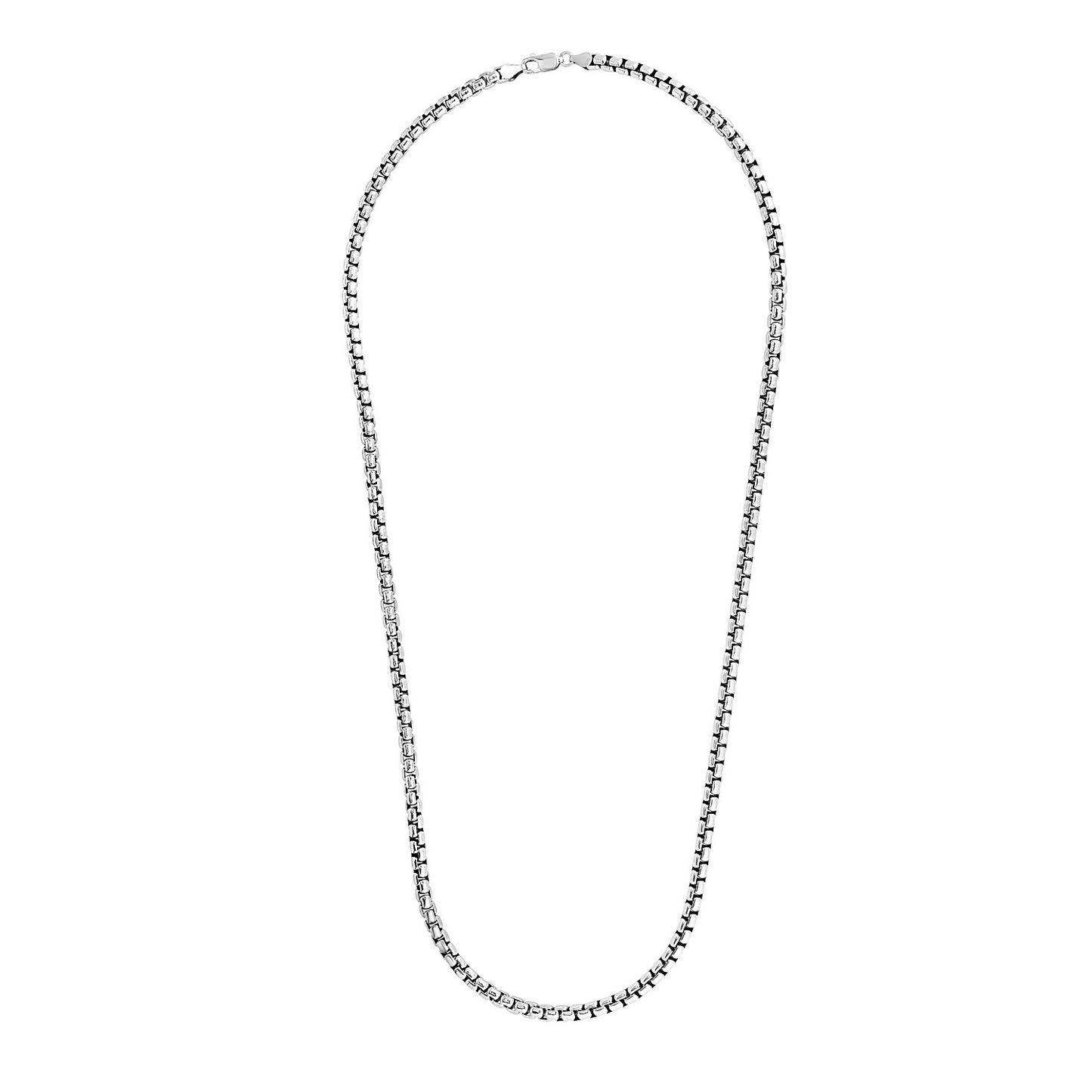 Sterling Silver Rhodium Plated Round Box Chain (5.20 mm) - MeinSchmuckShop