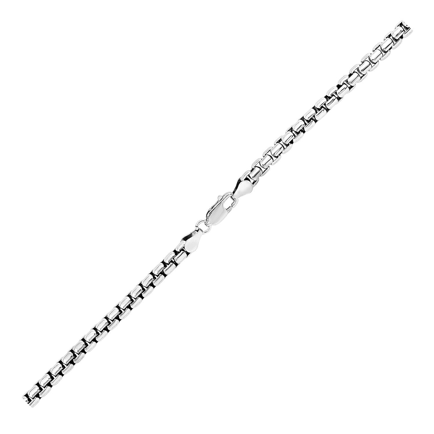 Sterling Silver Rhodium Plated Round Box Chain (5.20 mm) - MeinSchmuckShop