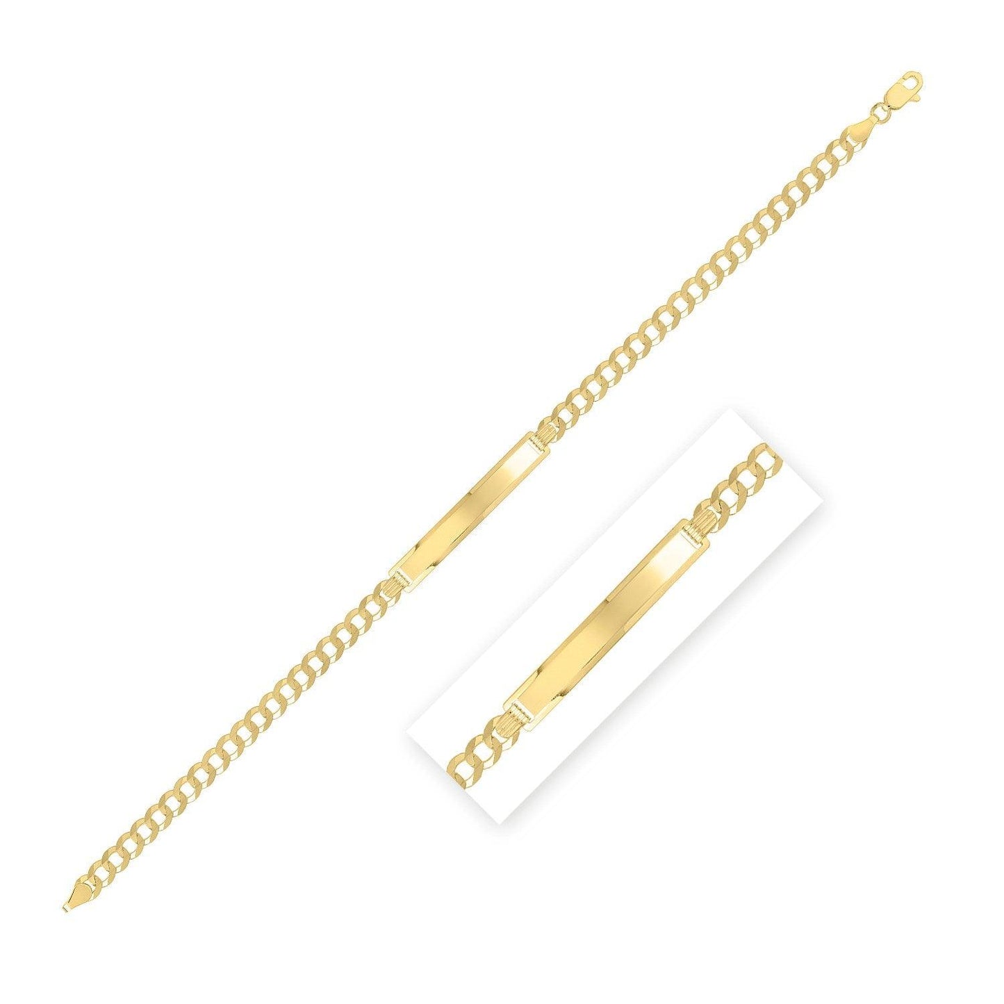 14k Yellow Gold Curb ID Bracelet (4.70 mm) - MeinSchmuckShop