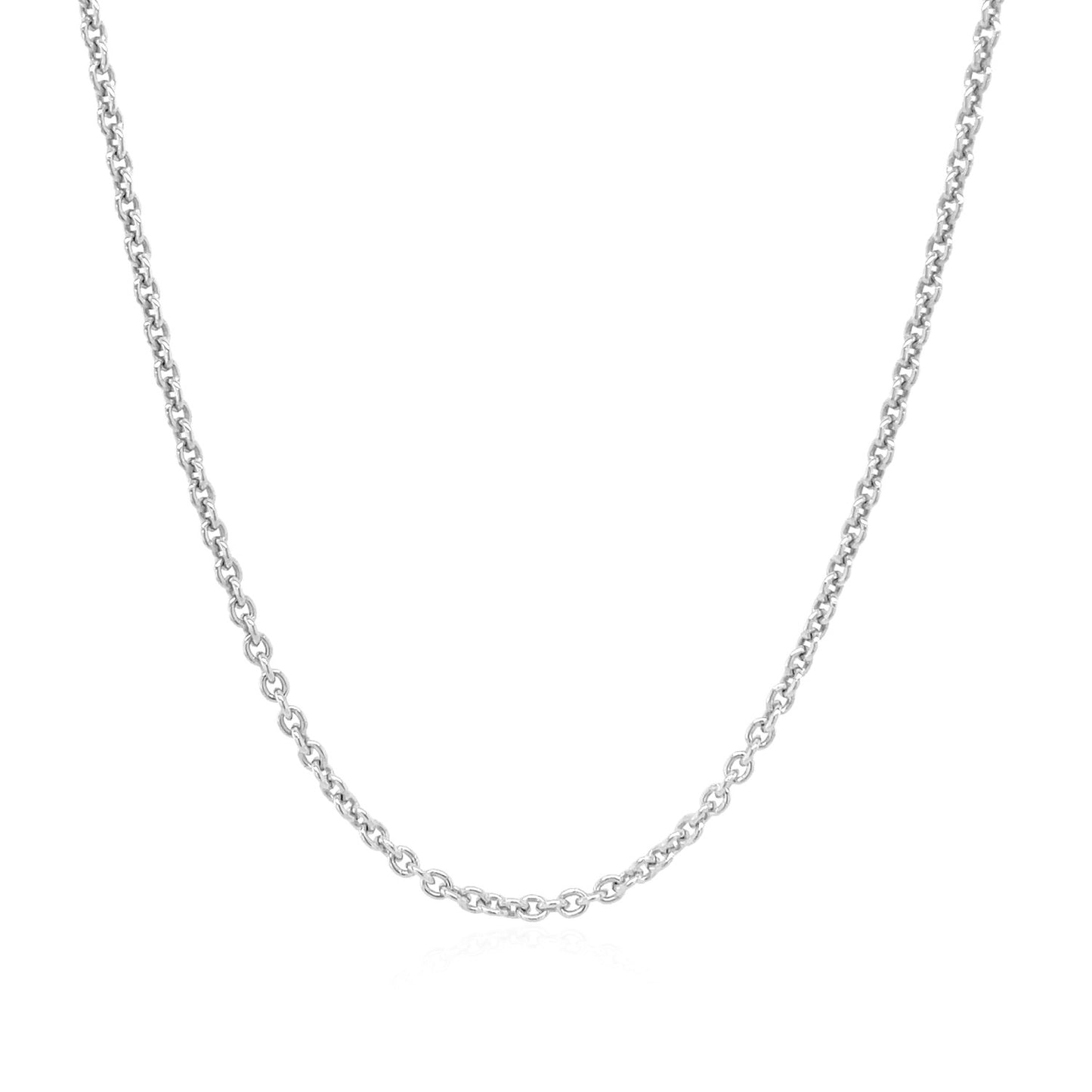 Sterling Silver Rhodium Plated Round Cable Chain (1.80 mm) - MeinSchmuckShop