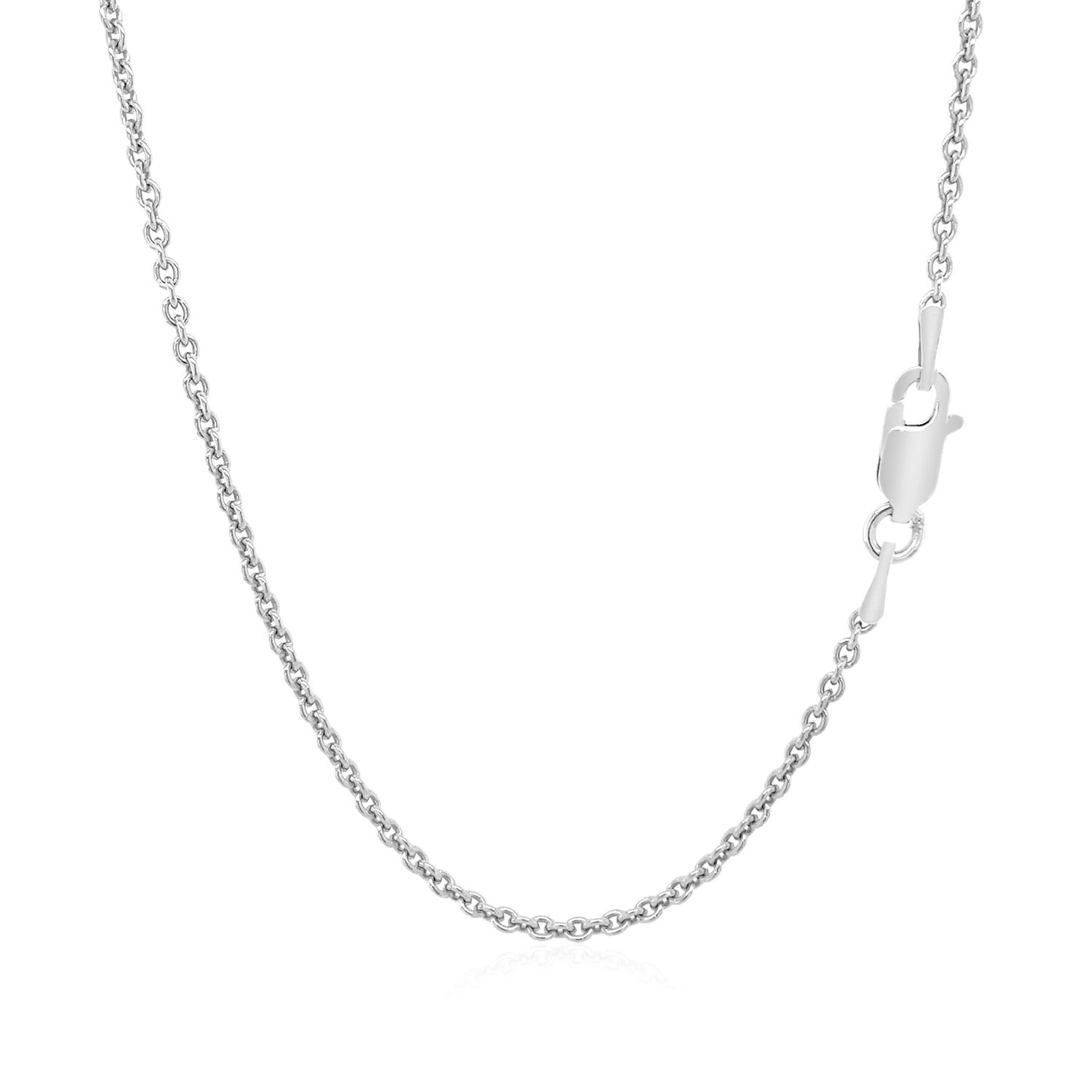 Sterling Silver Rhodium Plated Round Cable Chain (1.80 mm) - MeinSchmuckShop