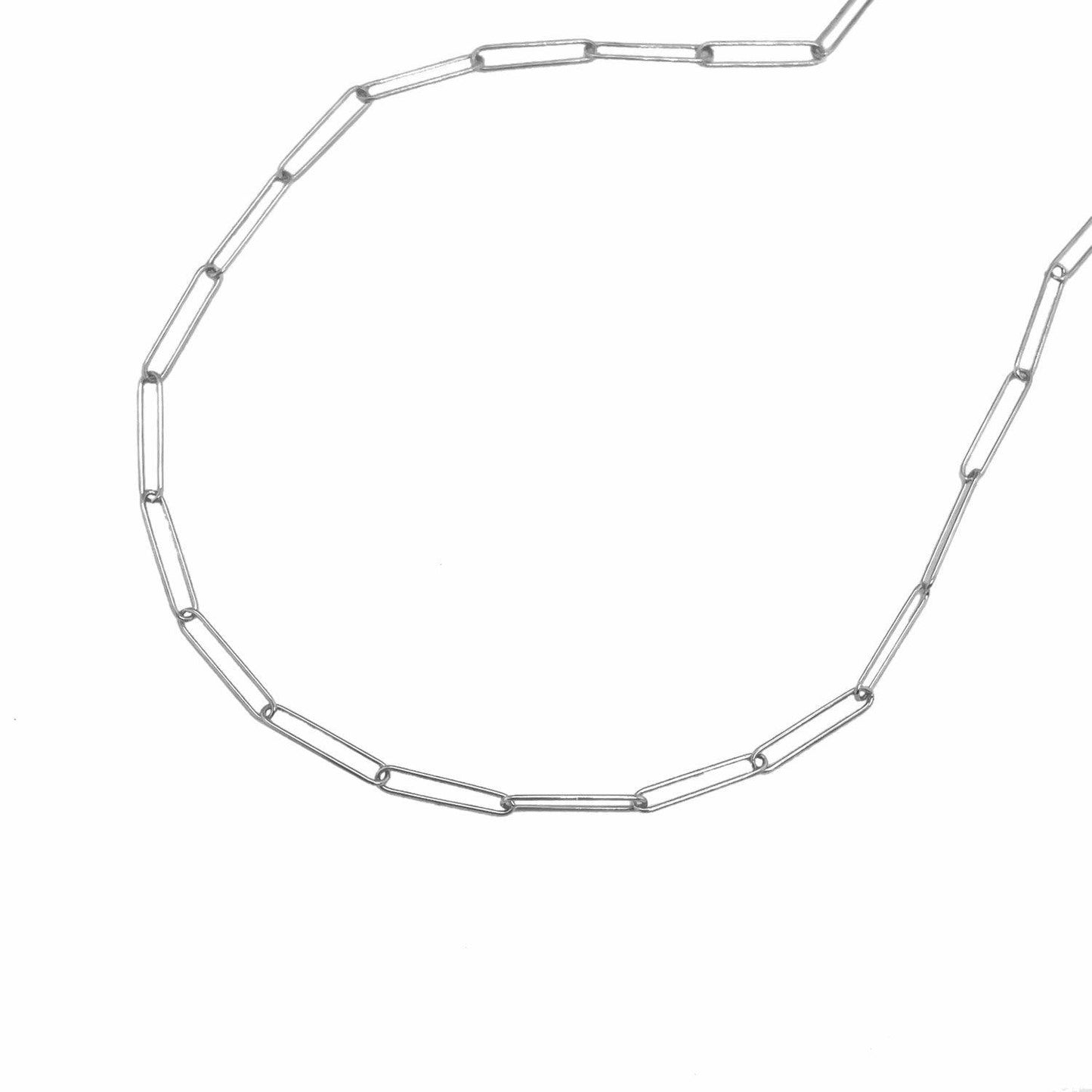 14k White Gold Wire Paperclip Chain (2.7 mm) - MeinSchmuckShop