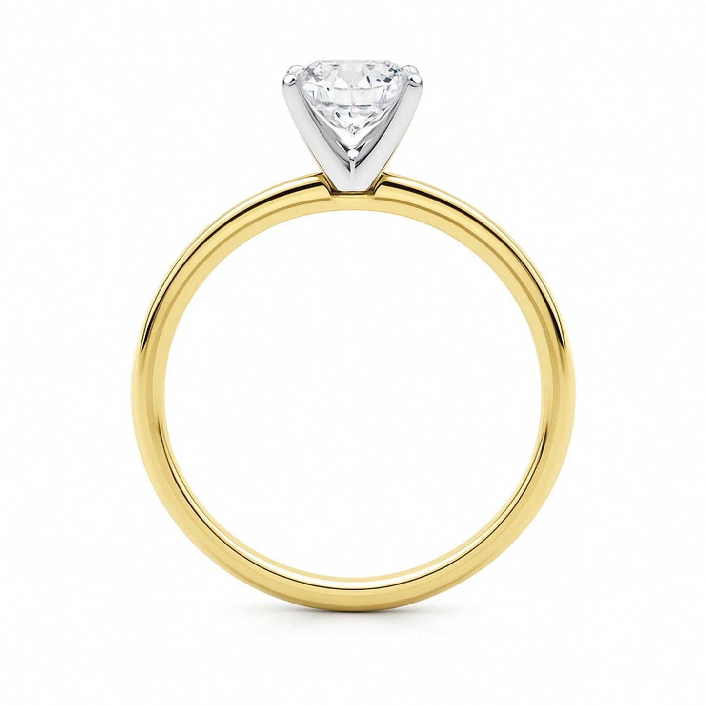 1 Carat Cushion Lab Grown IGI G/VS1 Diamond Solitaire Ring in 10K Yellow Gold - MeinSchmuckShop