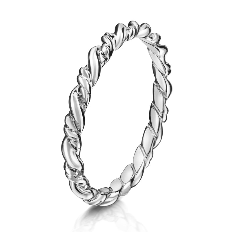 Lovebird Damenring twisted Weissgold 333/000 - MeinSchmuckShop