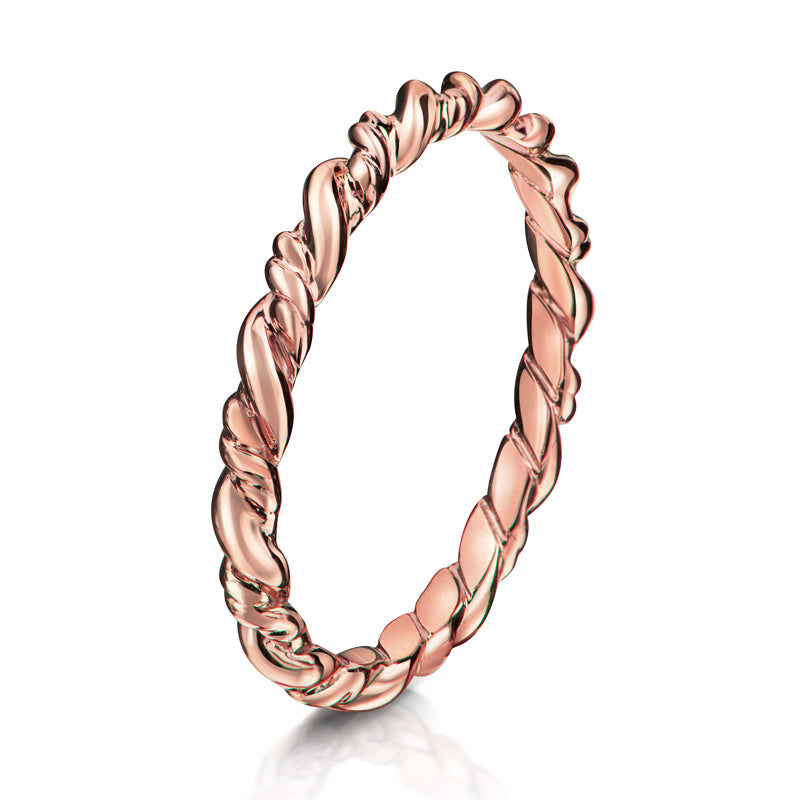 Lovebird Damenring twisted Roségold 333/000 - MeinSchmuckShop