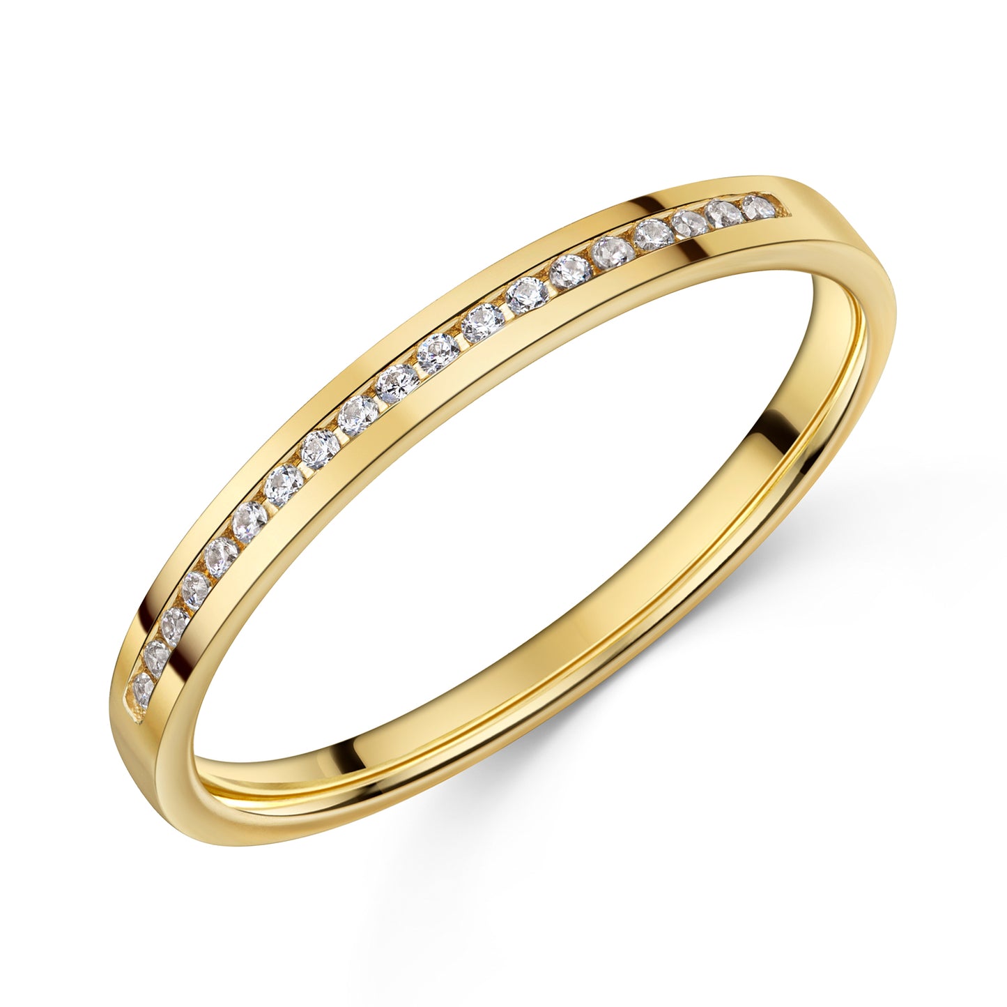 Lovebird Memory Ring mit 19 Zirkonia Gold 333/000 - MeinSchmuckShop