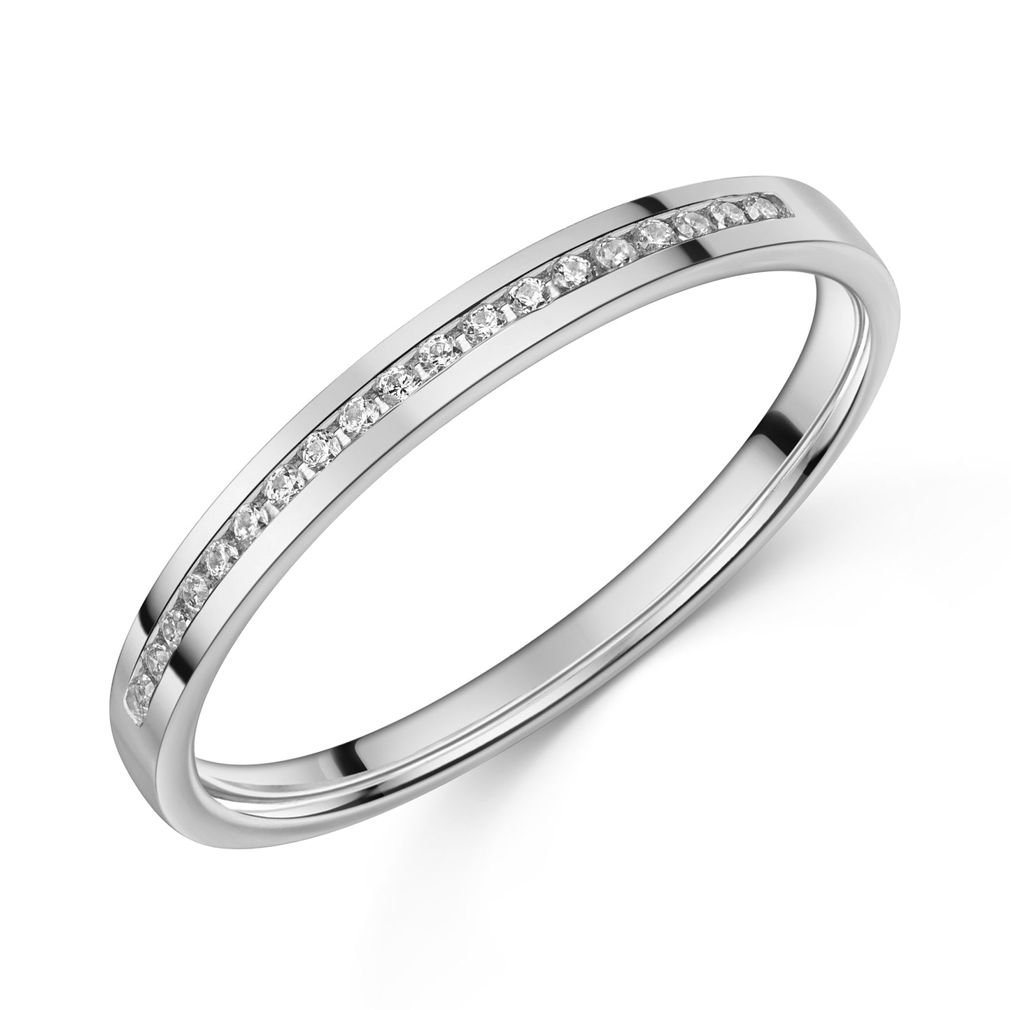 Lovebird Memory Ring mit 19 Zirkonia Weißgold 333/000 - MeinSchmuckShop