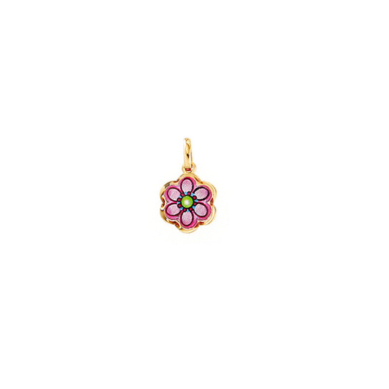 Anhänger Blumen 750er Gold (18Kt) und emaille