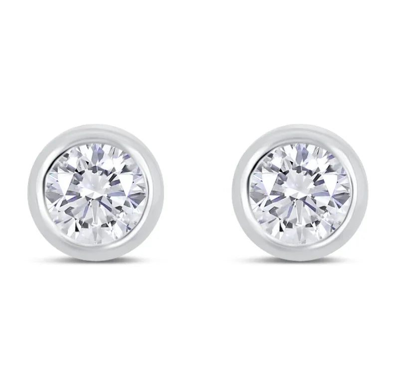 Lovebird Ohrstecker mit Zirkonia 101 Facetten 6mm Silber 925/000 - MeinSchmuckShop
