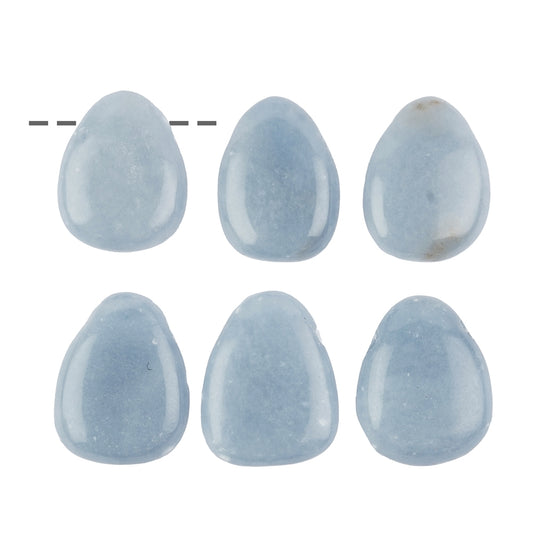 Trommelstein Angelit (Anhydrit) gebohrt