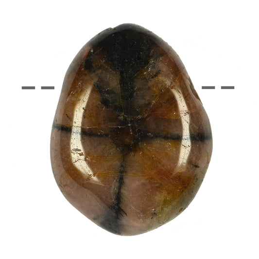 Trommelstein Chiastolith (Andalusit) gebohrt