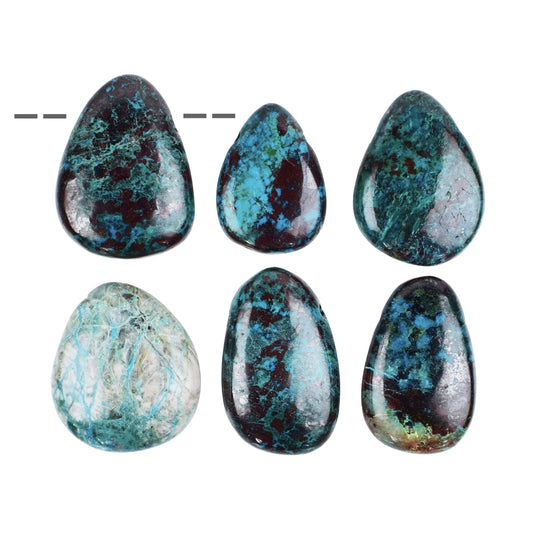 Trommelstein Chrysocoll (stab.) gebohrt, 3,0 - 3,5cm