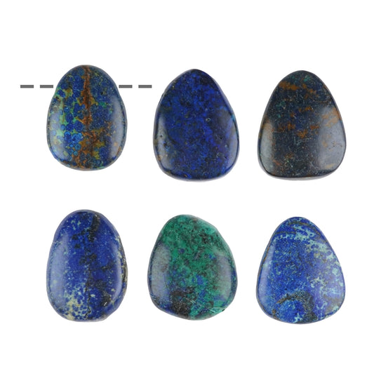 Trommelstein Azurit-Malachit (stab.) gebohrt, 2,5 - 3,0cm