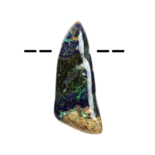 Trommelstein Azurit-Malachit (stab.) gebohrt, 4,0-5,0cm (lang)