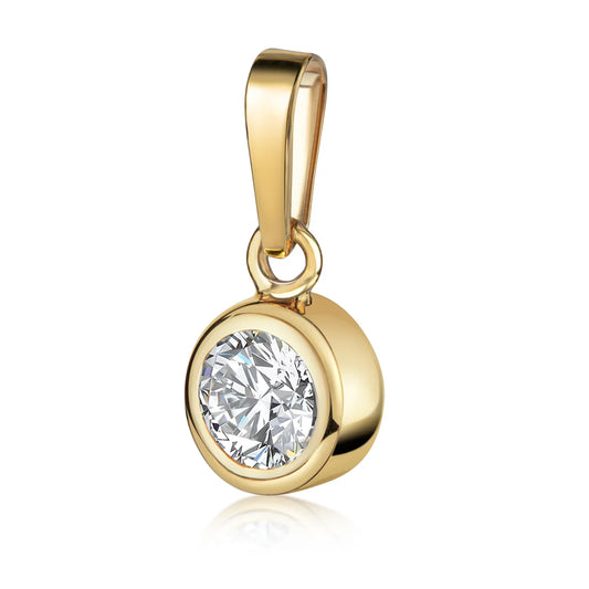 Anhänger mit Zirkonia Ø 5mm Gold 333/000 - MeinSchmuckShop