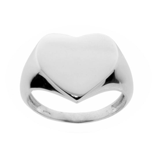 Ring Chevalier Herz schlicht aus Silber 925 rhodiniert. - MeinSchmuckShop