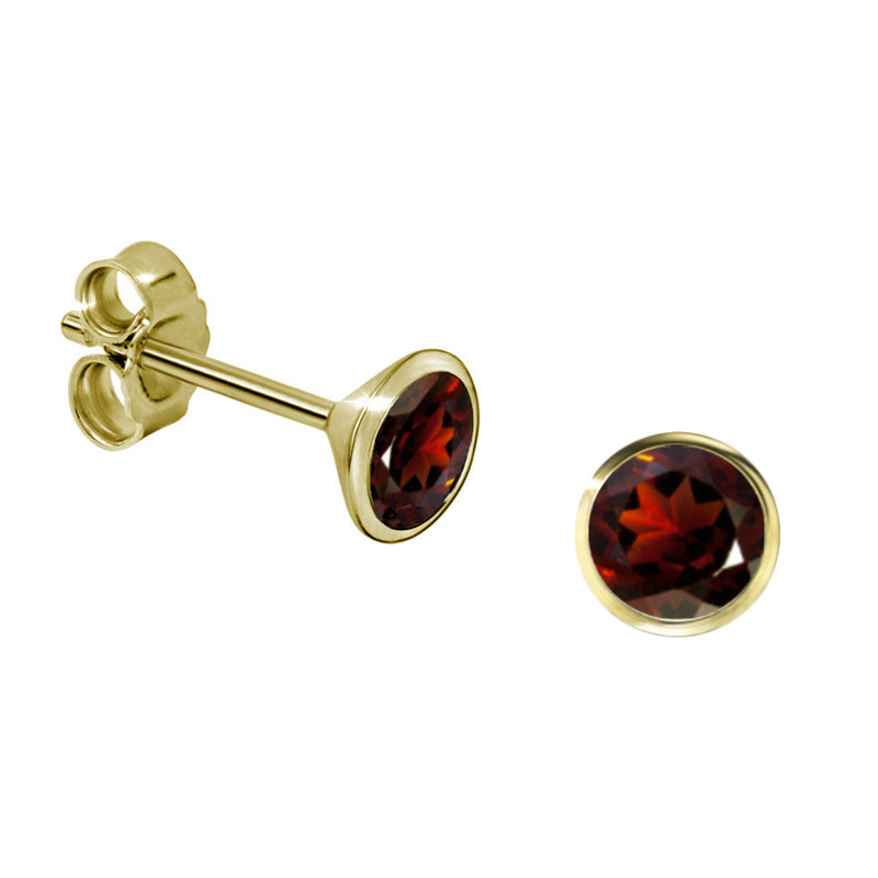 Ohrstecker echter Granat 4mm Gold 333/000