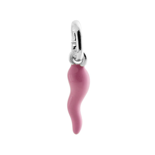 Anhänger Glücksbringer Horn rosa emailliert aus Silber 925 - MeinSchmuckShop