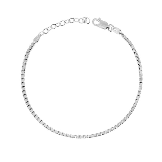 Venezianische Kette diamantiert, 1,7 mm, aus Silber 925, rhodiniert. - MeinSchmuckShop