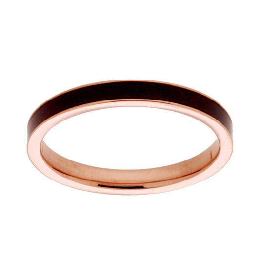 Bandring mit schwarzer Emaille, roségold galvanisiert, aus Edelstahl. - MeinSchmuckShop