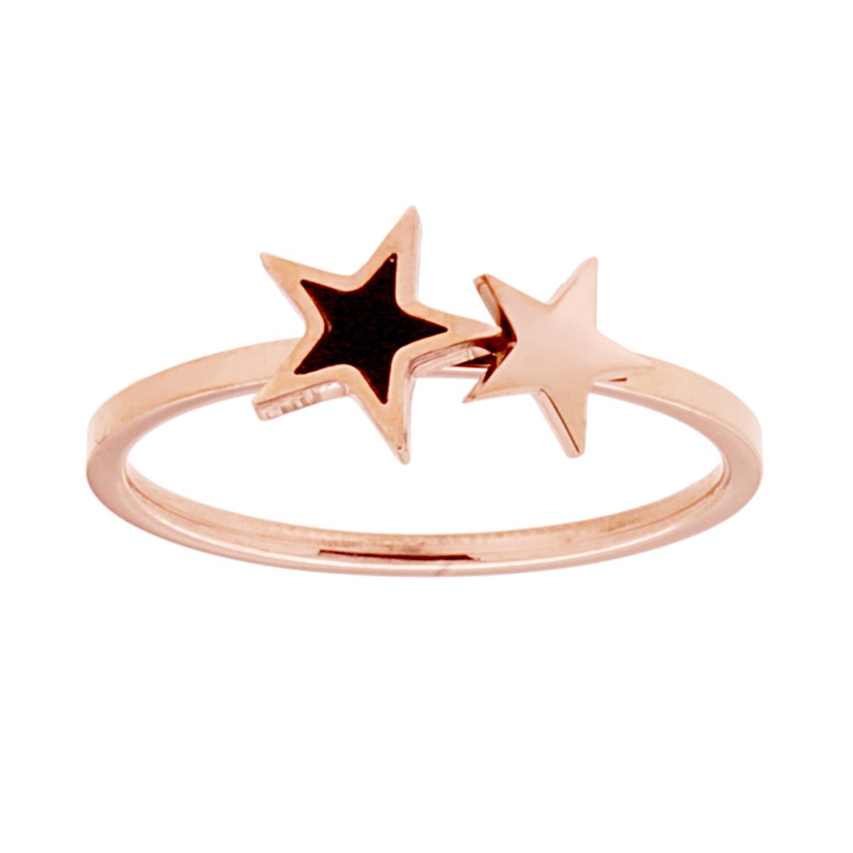 Ring mit rosa galvanisierten Sternen aus Stahl - MeinSchmuckShop