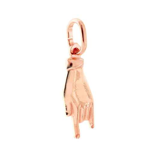 Anhänger Glücksbringer Handhörner 21 mm aus Silber 925 Roségold galvanisiert - MeinSchmuckShop