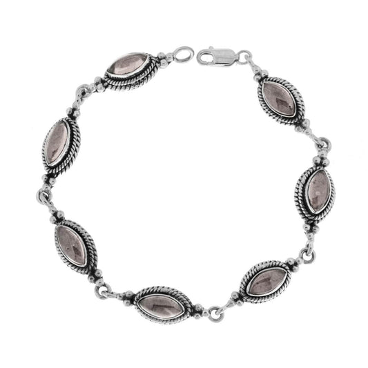 Thailändisches Ethno-Armband mit Rutilquarzsteinen aus 925er Silber - MeinSchmuckShop
