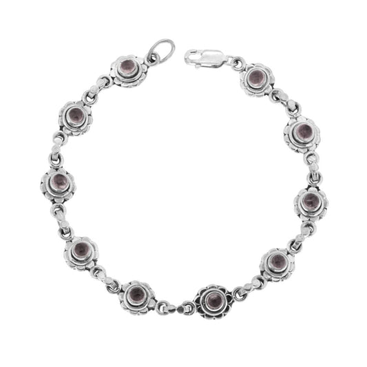 Thai-ethnisches Armband mit Rutilquarz-Steinen aus 925er Silber - MeinSchmuckShop