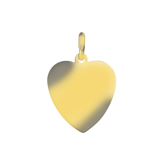 585/- Gold glanz/matt Goldplatte Herz 22x22 mm
