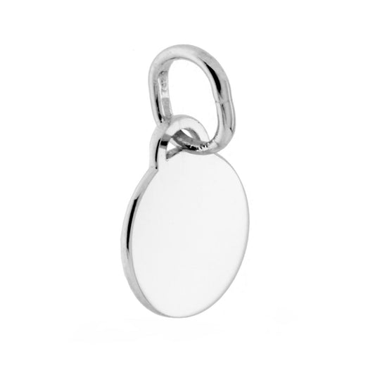 Anhänger Plättchen-Medaillenanhänger zur Gravur, 12 mm, rund, rhodiumbeschichtet, Silber 925. - MeinSchmuckShop