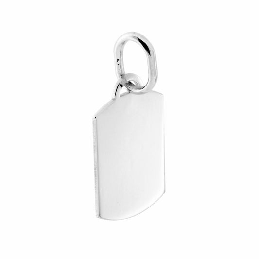 Anhänger Plättchen Medaillchen zur Gravur, 18×12 mm, rechteckig, schlicht aus 925er Silber, galvanisch rhodiniert - MeinSchmuckShop