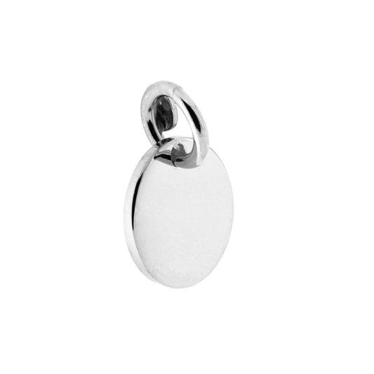Anhänger Plättchen Medaillette zur Gravur, 11 mm, rund, schlicht, in 925er Silber, rhodiniert (Galvanik) - MeinSchmuckShop