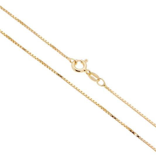 Venezianische Diamantierte Kette 019, Querschnitt 1,0 mm, Länge 60 cm, Silber 925, vergoldet - MeinSchmuckShop