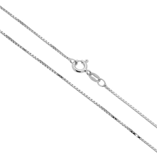 Venezianische Diamantkette 019 Durchmesser 1,0 mm Länge 90 cm aus Silber 925 rhodiniert galvanisch - MeinSchmuckShop