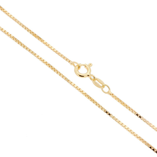 Venezianische Diamantkette 022, Querschnitt 1,1 mm, Länge 90 cm, Silber 925, galvanisch vergoldet - MeinSchmuckShop