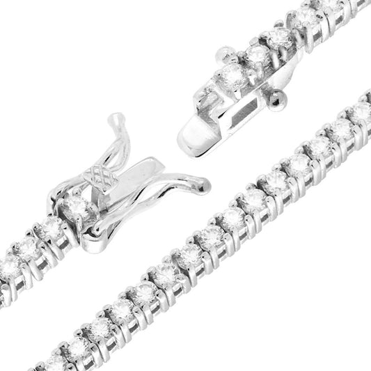 Tennisarmband, Länge 20 cm, mit Zirkonen von 2 mm, weiße, aus 925er Silber, galvanisch rhodiniert - MeinSchmuckShop