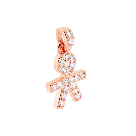 Anhänger Baby mit weißen Zirkonen aus 925er Silber, rosé galvanisiert - MeinSchmuckShop