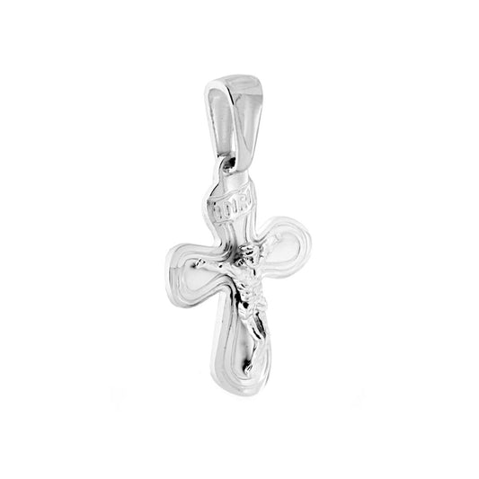 Kreuzanhänger Lateinisches Kreuz mit Christus, 925er Silber, galvanisch rhodiniert (Rhodium) - MeinSchmuckShop