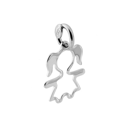 Anhänger Silhouette eines Mädchens, schlicht, 16 mm, aus 925er Silber, rhodiniert. - MeinSchmuckShop