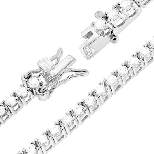 Tennisarmband mit 18 cm Länge, mit weißen Zirkonien, 2,5 mm, Silber 925 rhodiniert. - MeinSchmuckShop