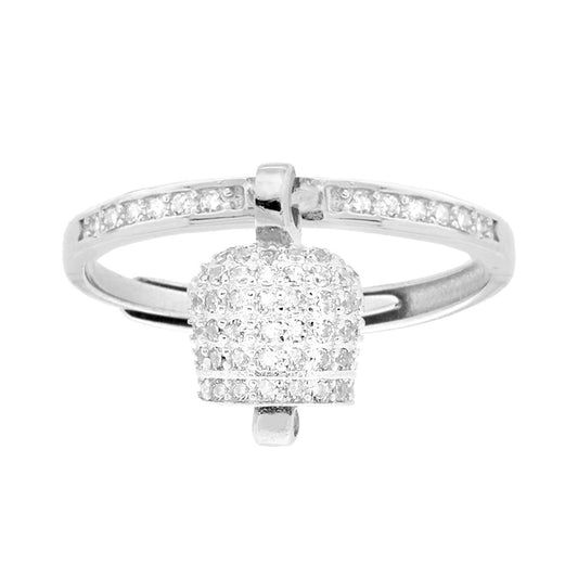Ring mit weißen Zirkonen aus 925er Silber, galvanisch rhodiniert. - MeinSchmuckShop