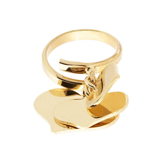 Ring Amore Love mit drei Herz-Anhänger, glatt, Durchmesser 14 mm, 18 mm, 23 mm, aus Silber 925, galvanisch goldbeschichtet - MeinSchmuckShop