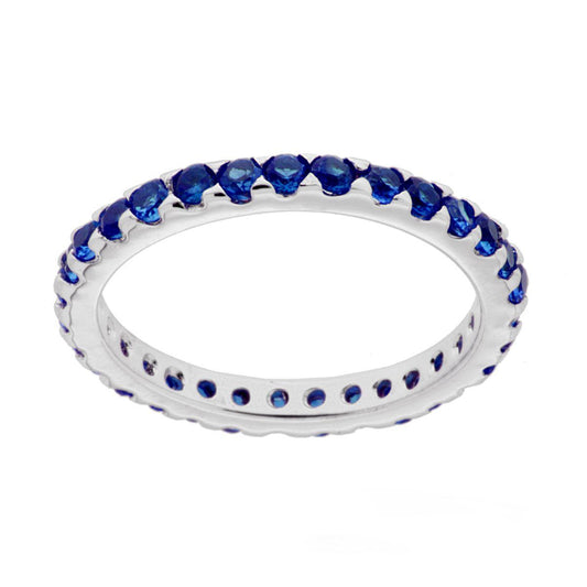 Eternity-Veretta mit Cubic Zirconia Blau Zafiro, 2 mm, aus 925er Silber rhodiniert - MeinSchmuckShop