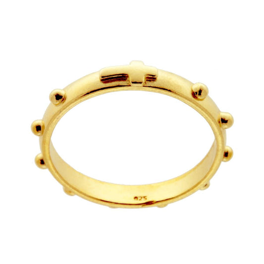 Ring Fedina Rosario 3 mm aus Silber 925, Gold galvanisiert - MeinSchmuckShop
